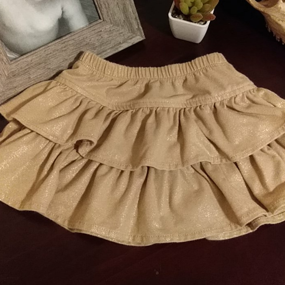 Gold ruffled skirt
